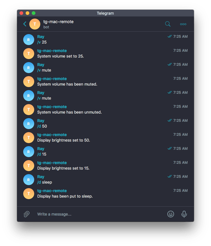Screenshot of chatbot in action
